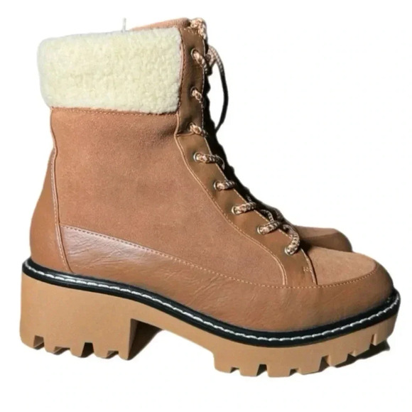 New MSRP $115 Violet & Red Womens Alexa Leather Lace Up Bootie Womens Sz 7.5 - Picture 5 of 13